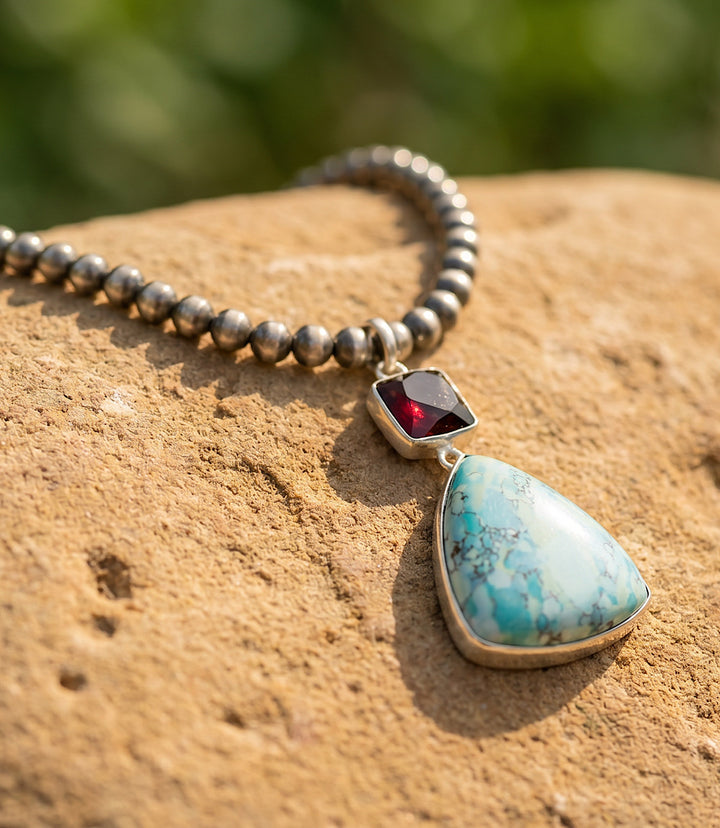 Turquoise Triangle Pendant Necklace