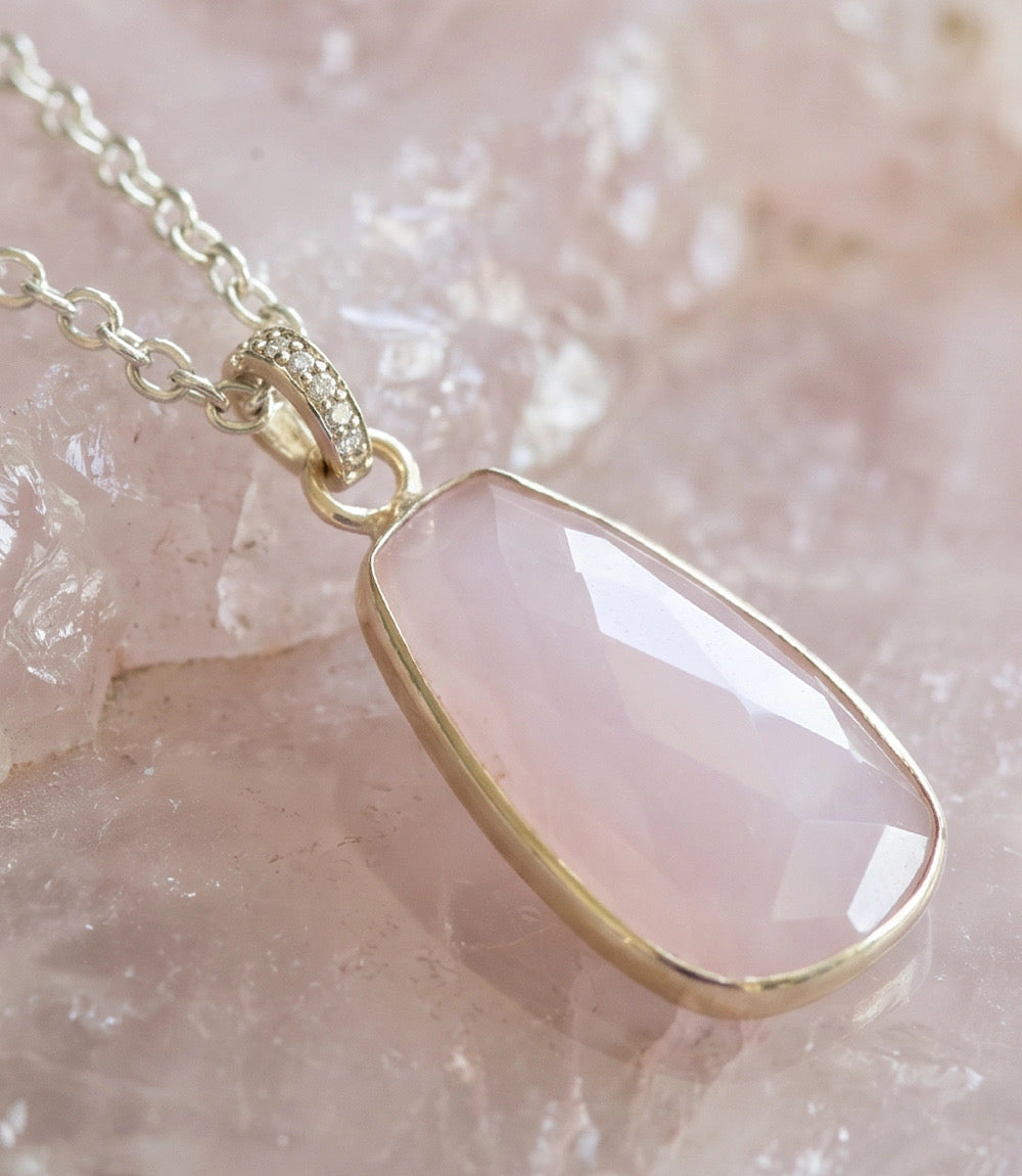 Pink Opal Pendant Necklace