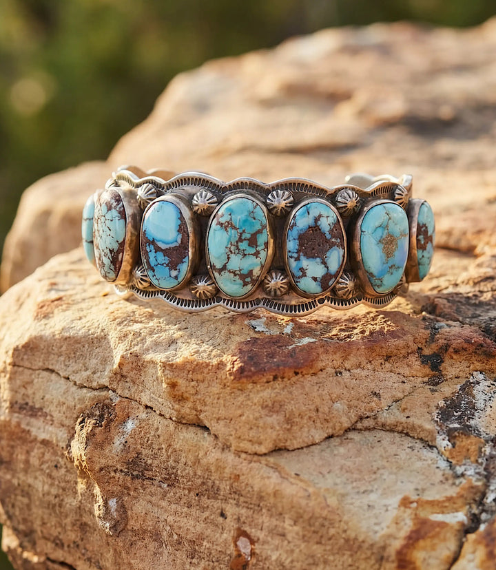 Golden Hill Turquoise Stone Cuff Bracelet