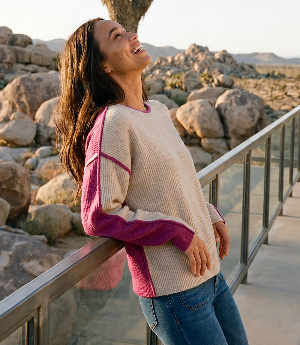 Colorblock Crewneck Sweater