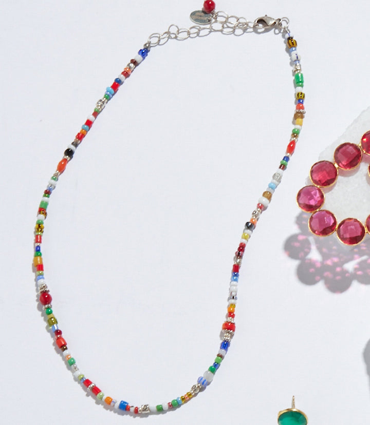 African Trade Beads Necklace