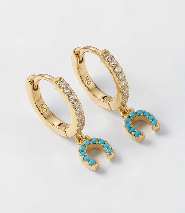 Lucky Horseshoe Huggie Earrings