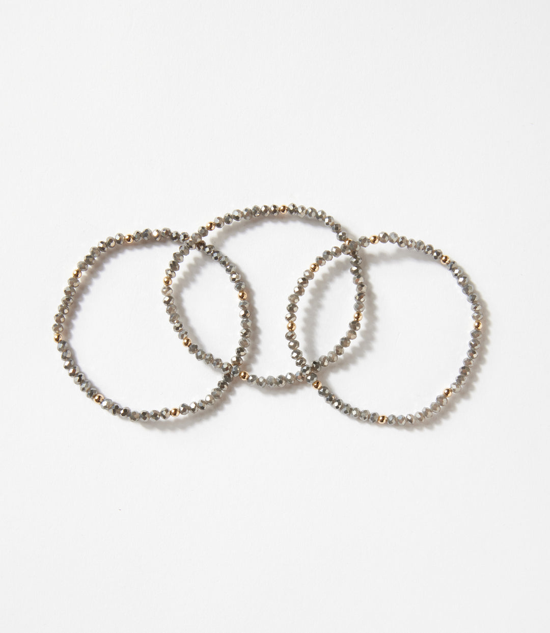 Beaded Crystal Bracelets, Set Of 3