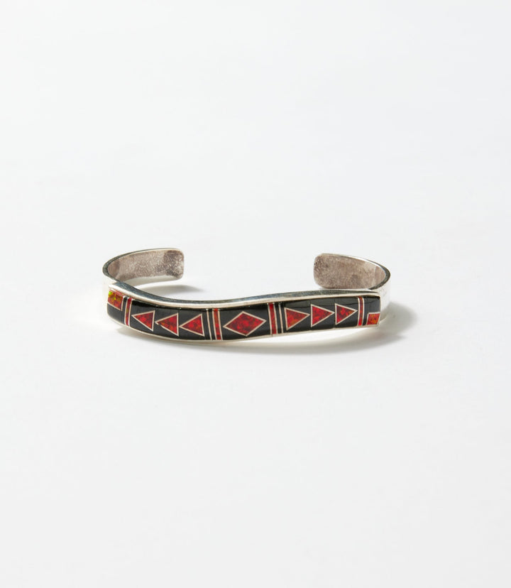 Black Onyx And Red Opal Cuff Bracelet