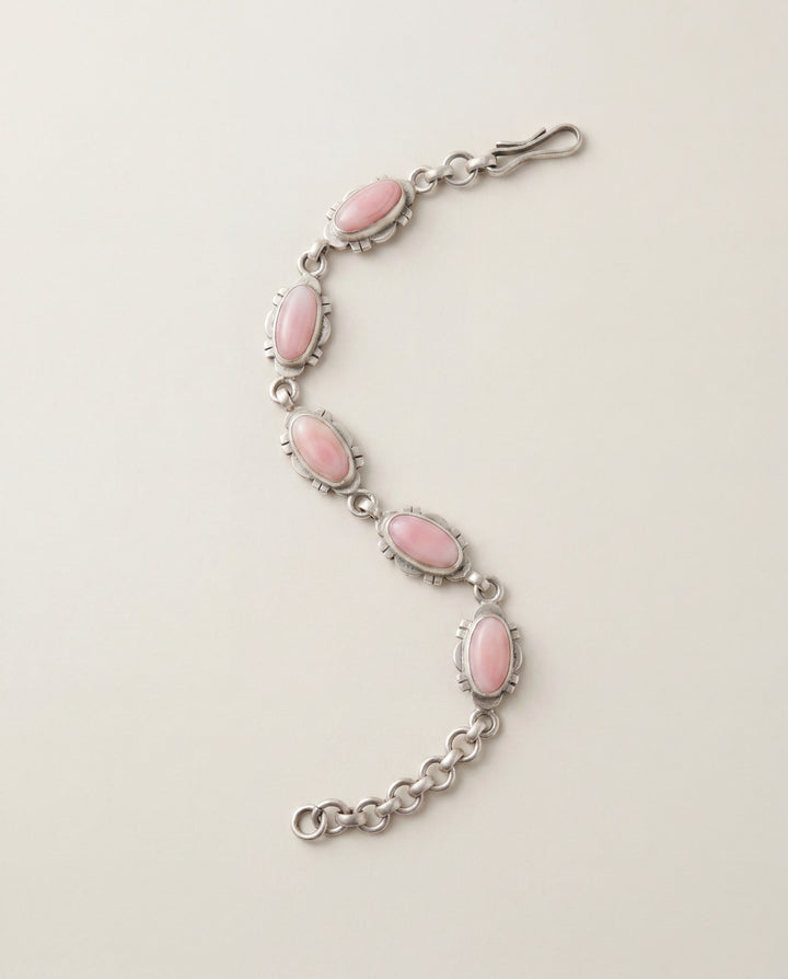 Pink Conch Station Link Bracelet