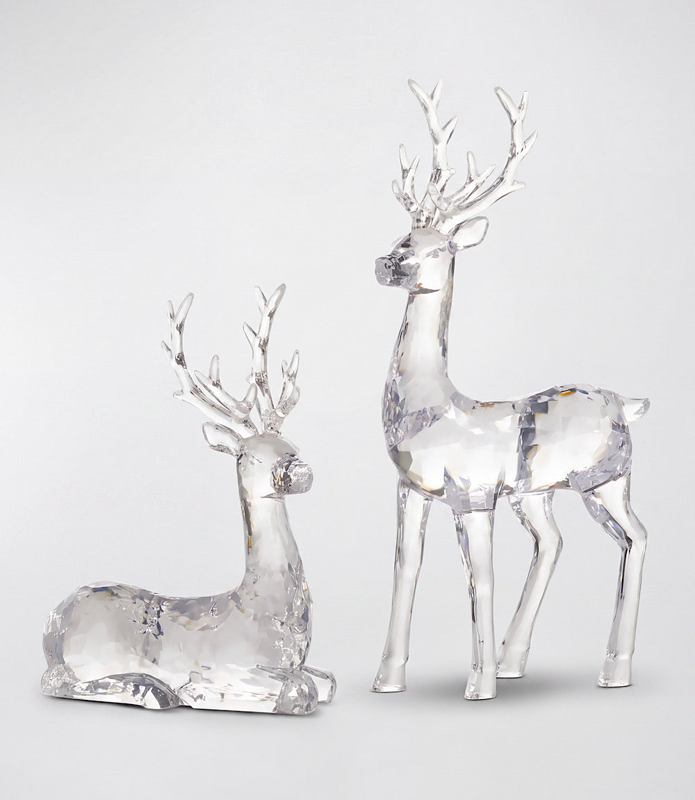 Acrylic Deer Sculptures, Set Of 2