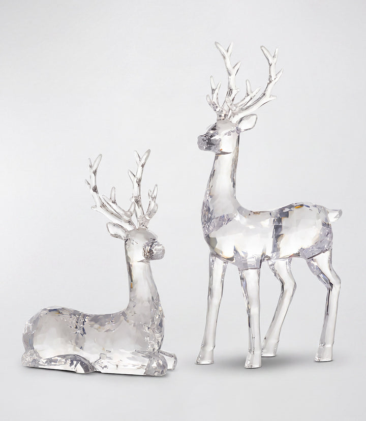 Acrylic Deer Sculptures, Set Of 2