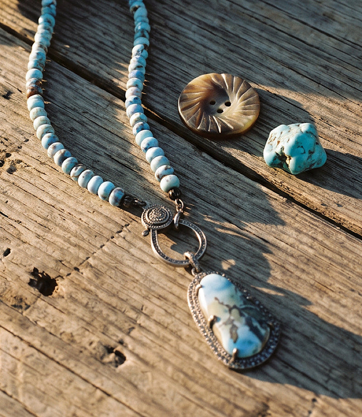 Golden Hill Crystal Pendant Beaded Necklace