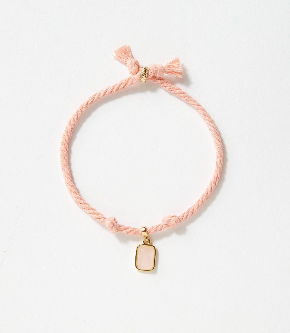 Rectangular Gemstone Cord Bracelet