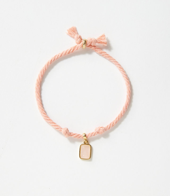 Rectangular Gemstone Cord Bracelet