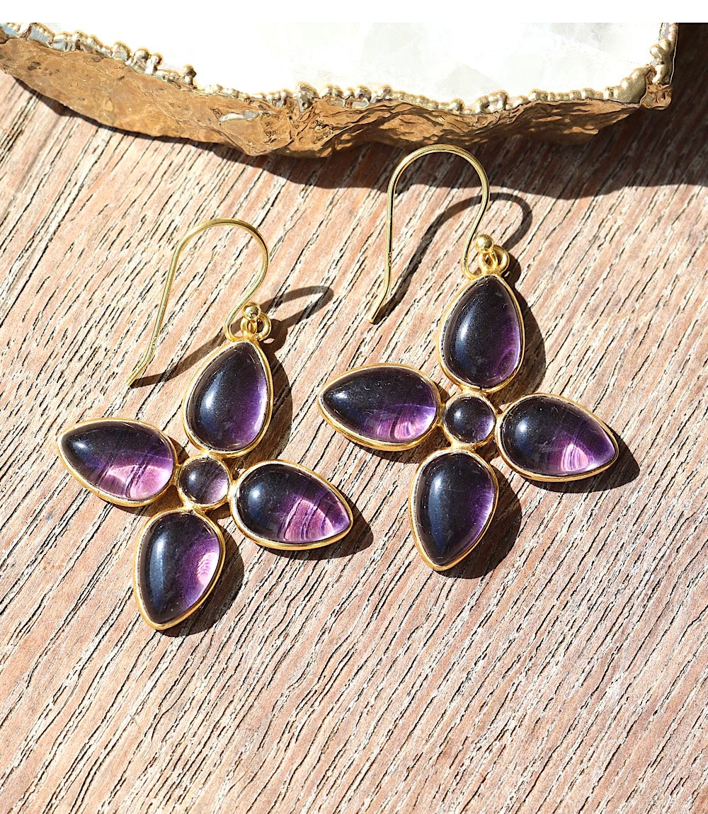 Dangling Gemstone Earrings