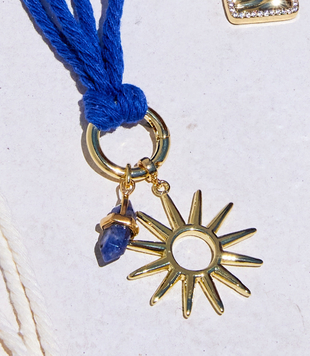 Sun And Sodalite Point Cord Necklace