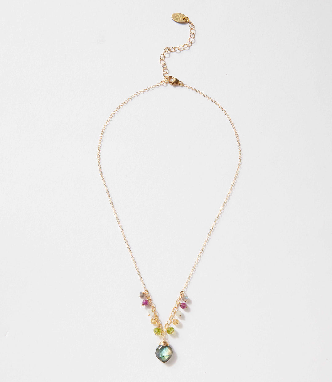 Beaded Gemstone Pendant Necklace