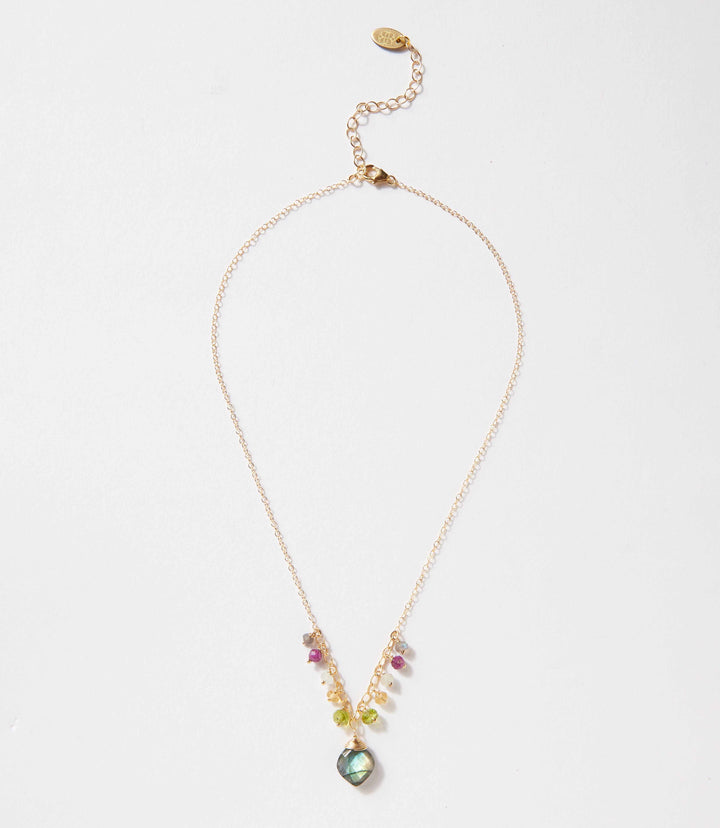 Beaded Gemstone Pendant Necklace