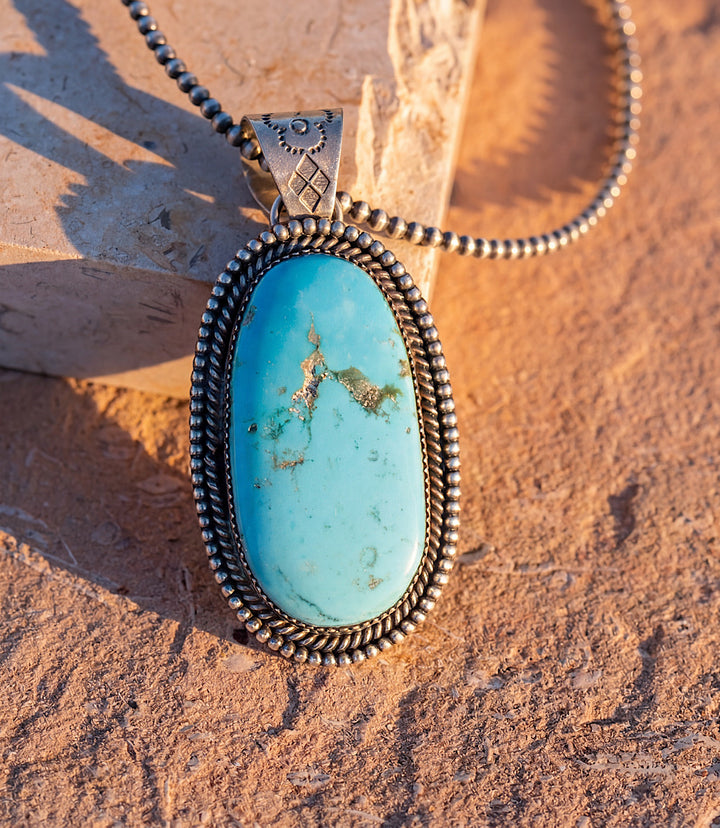 Sterling Silver Turquoise Pendant Necklace