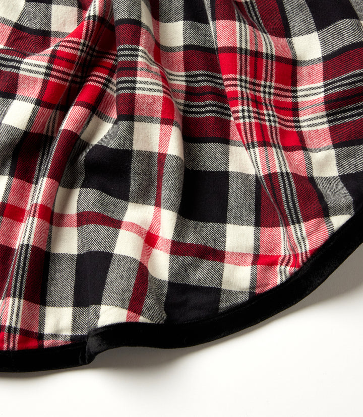 Reversible Plaid & Leopard Christmas Tree Skirt