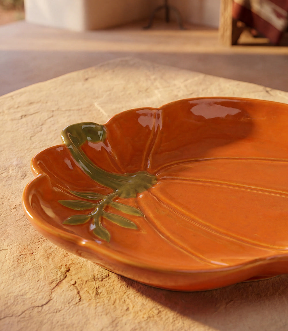 Porcelain Pumpkin Tidbit Plate