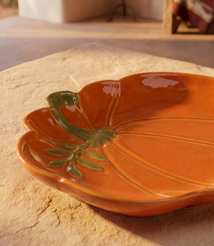 Porcelain Pumpkin Tidbit Plate