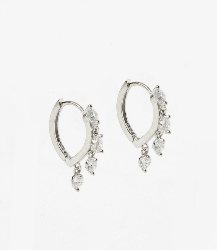 Dangling Crystal Huggie Earrings