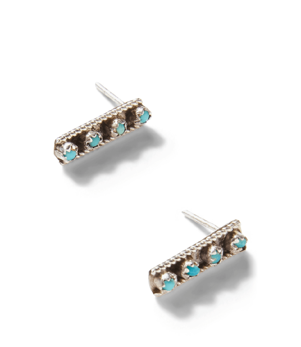 Turquoise Bar Stud Earrings