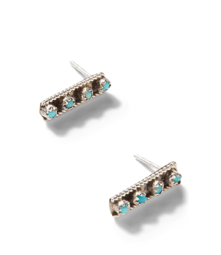 Turquoise Bar Stud Earrings
