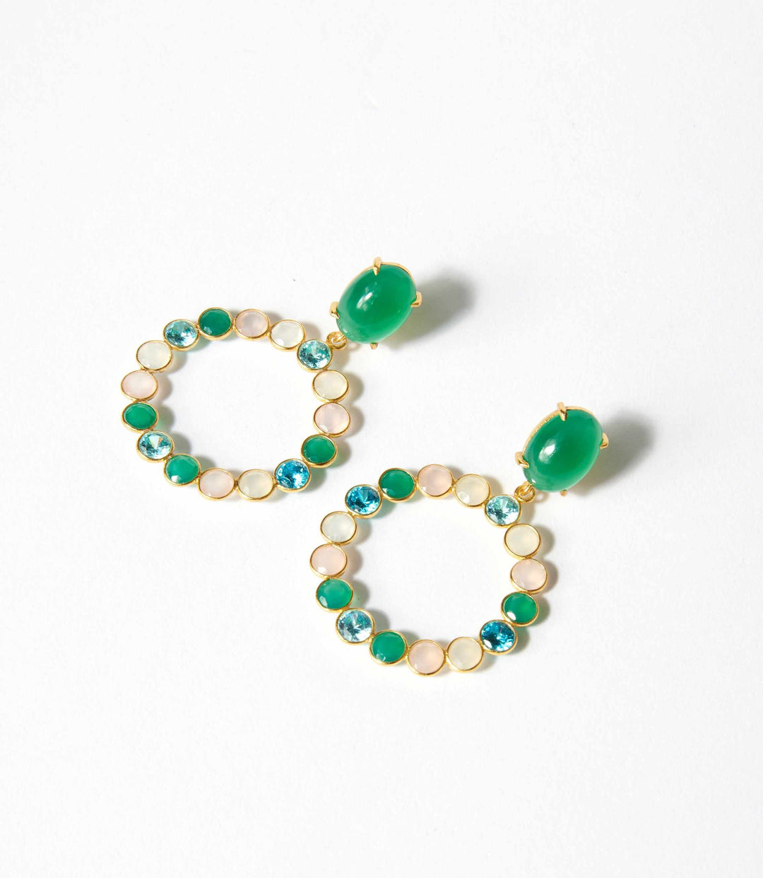 Gemstone Hoop Earrings