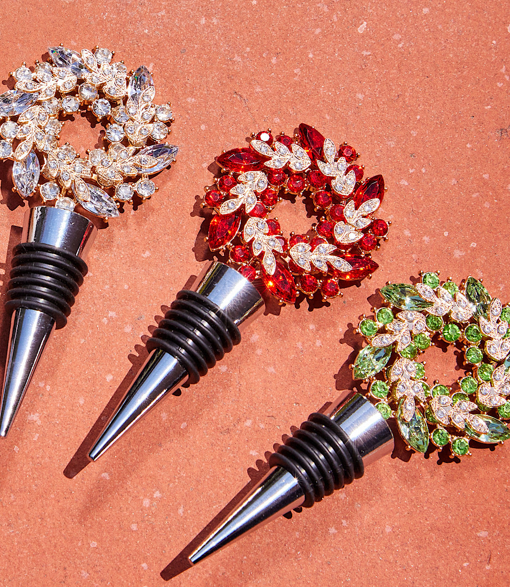Jeweled Wreath Bottle Stopper