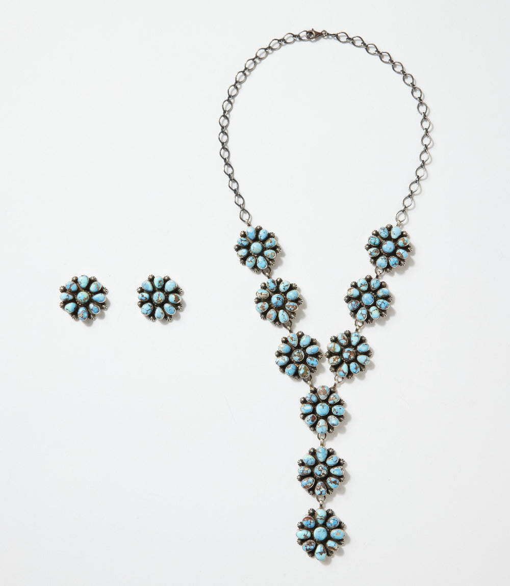 Golden Hill Turquoise Cluster Lariat Set