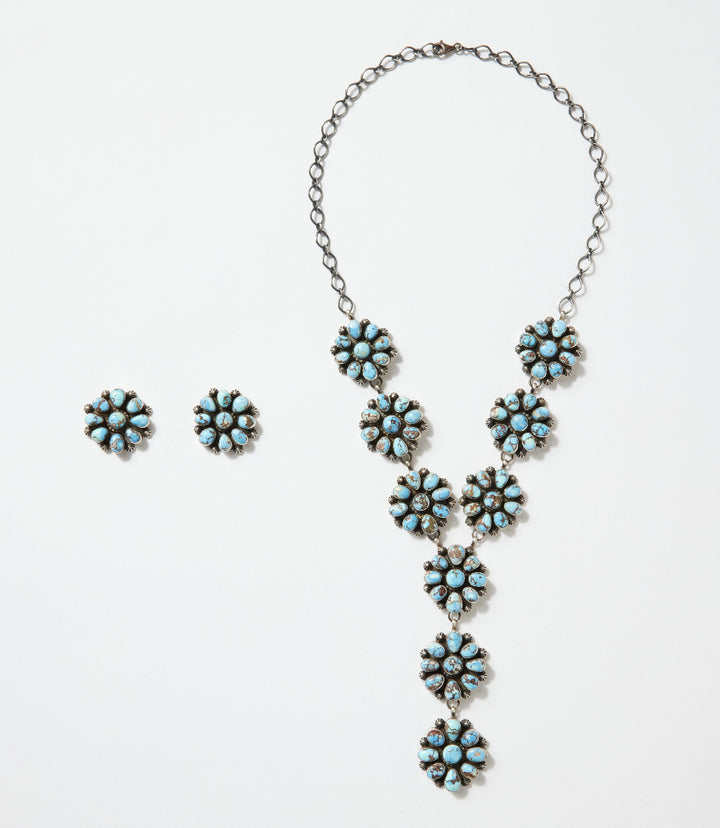Golden Hill Turquoise Cluster Lariat Set