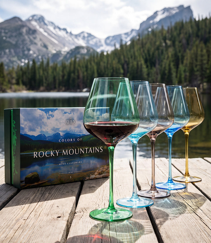 Colors Of Rocky Mountains Wine Glasses, Set Of 5