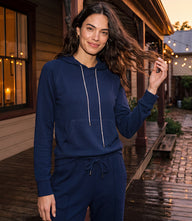 Petite Size Rhinestone Drawstring Hoodie Sweatshirt