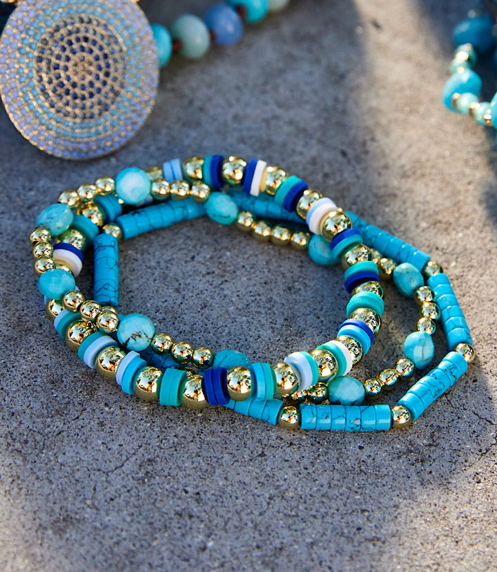 Beaded Stretch Bracelets Set Of 3