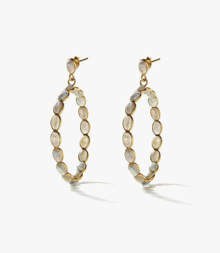 Gemstone Hoop Earrings