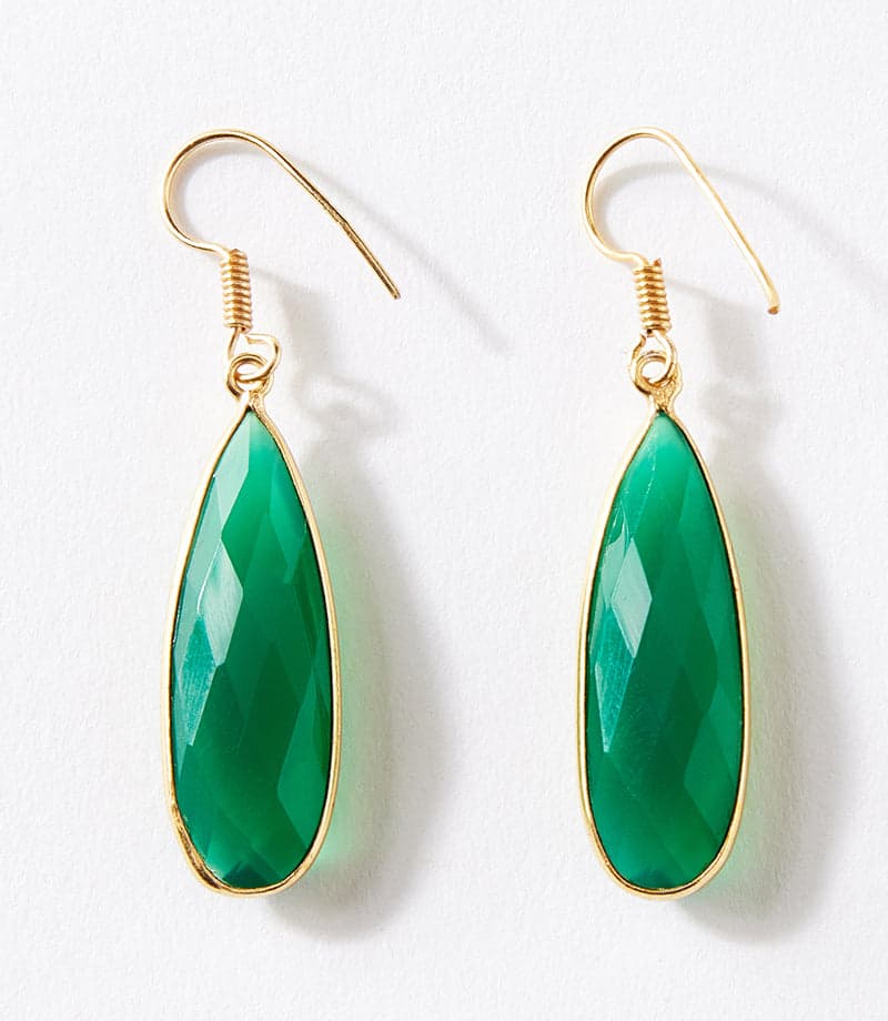 Green Onyx Quartz Earrings