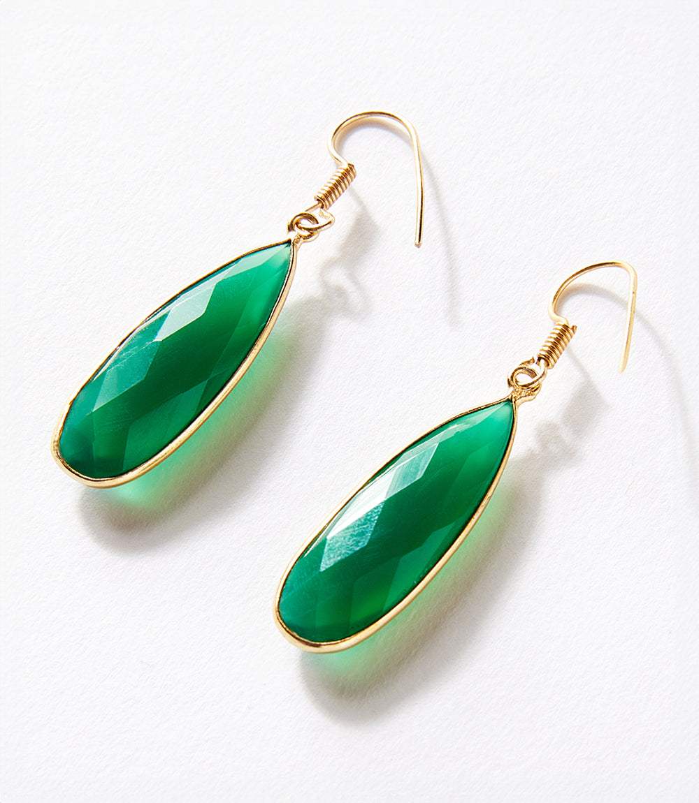 Green Onyx Quartz Earrings