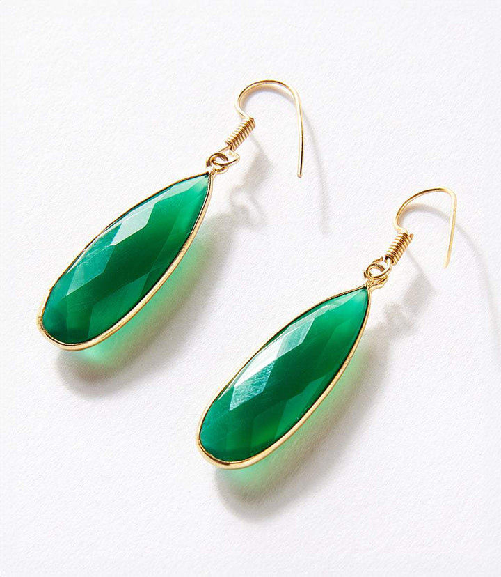 Green Onyx Quartz Earrings