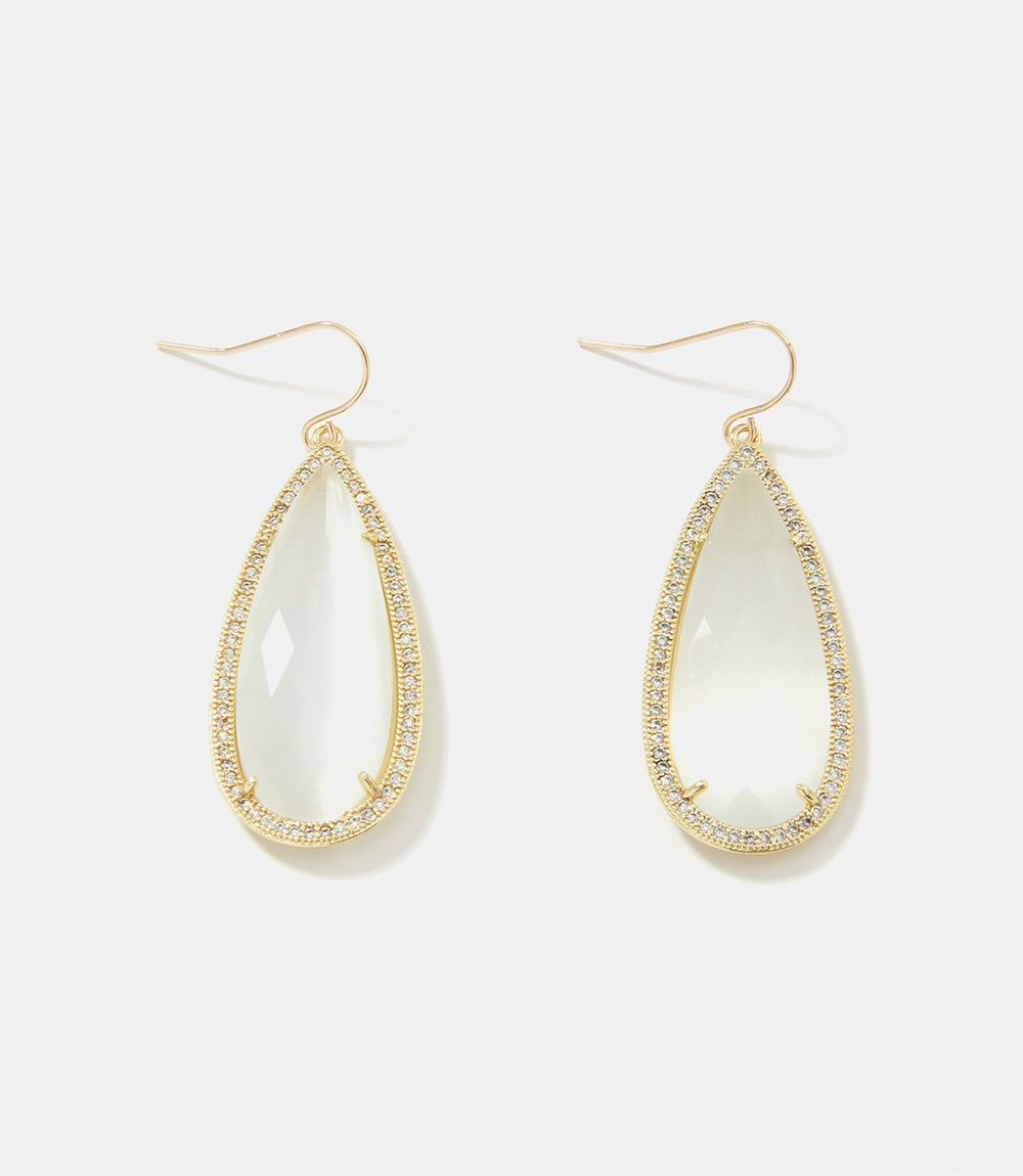 Pavé Long Teardrop Earrings
