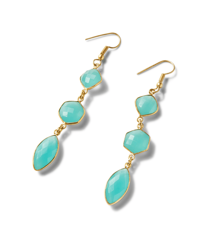 Triple Gemstone Earrings