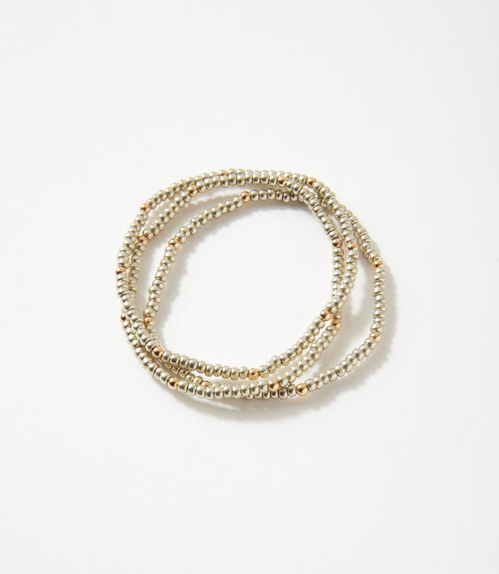 Beaded Crystal Bracelets, Set Of 3