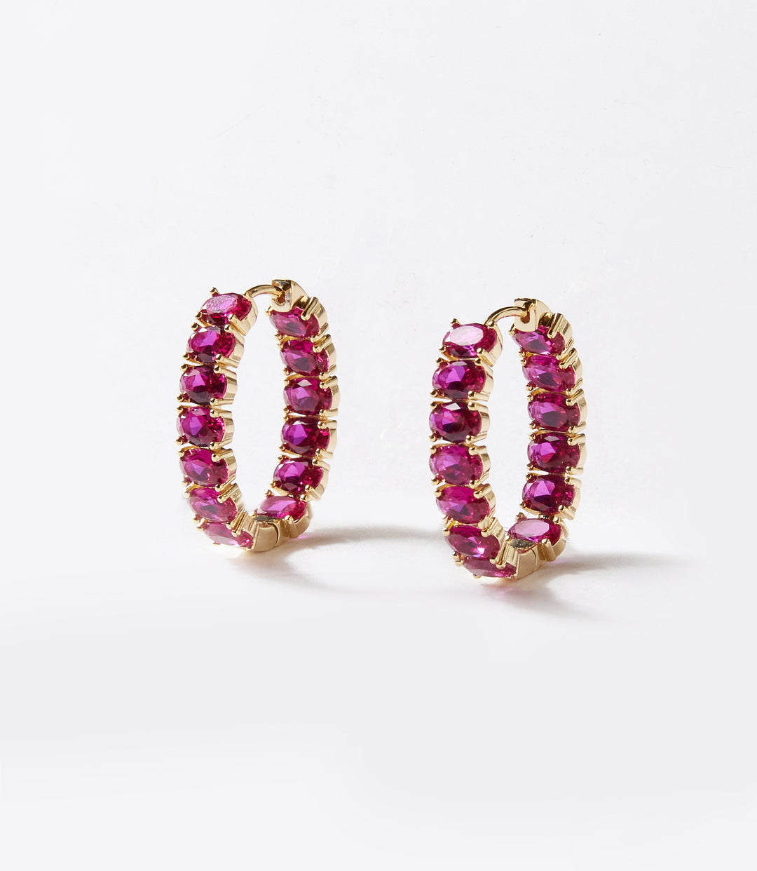 Gemstone Hoop Earrings