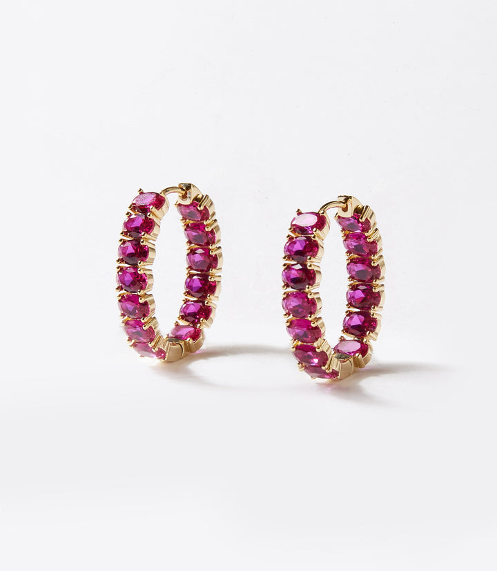 Gemstone Hoop Earrings