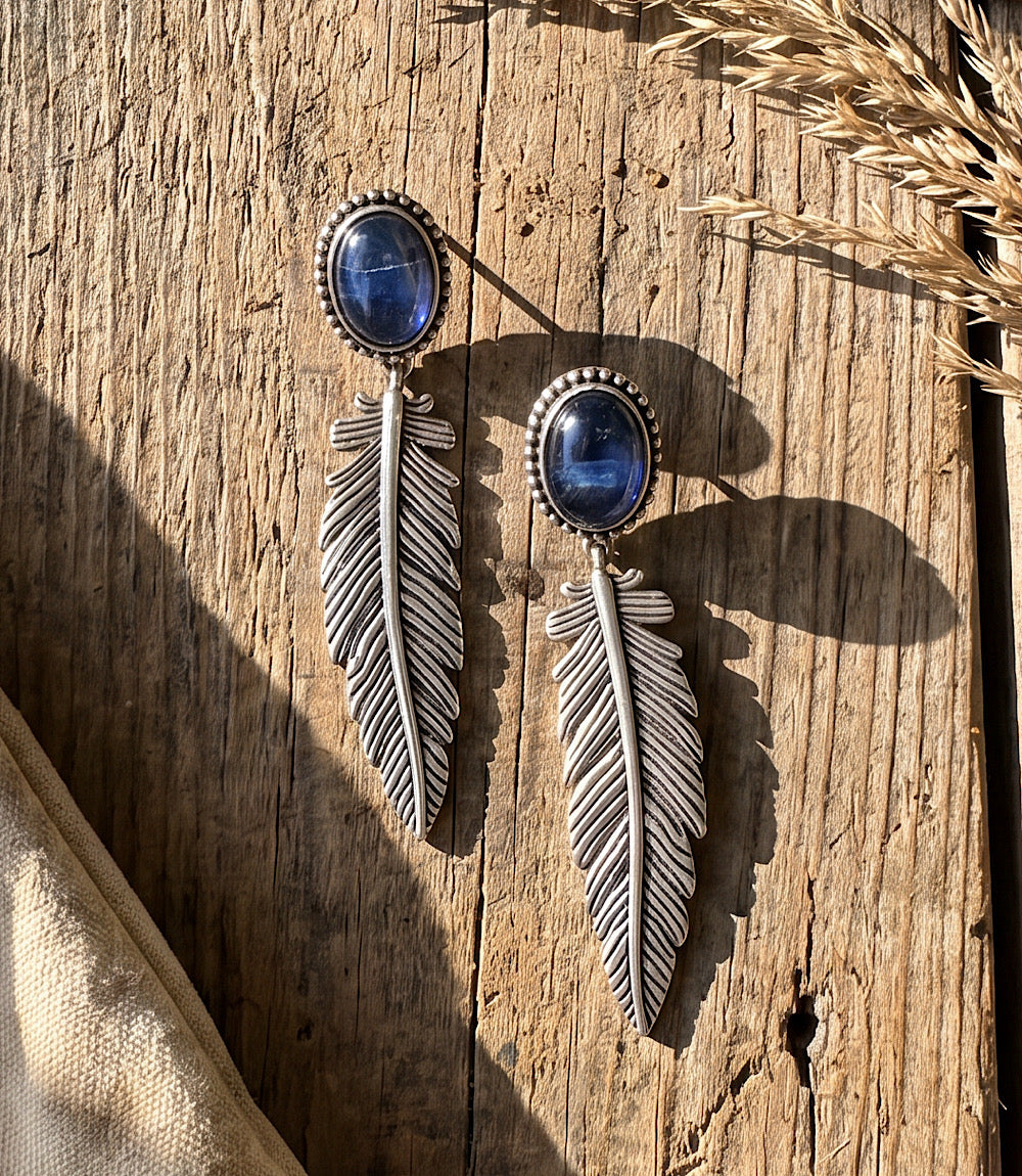 Embellished Feather Earrings