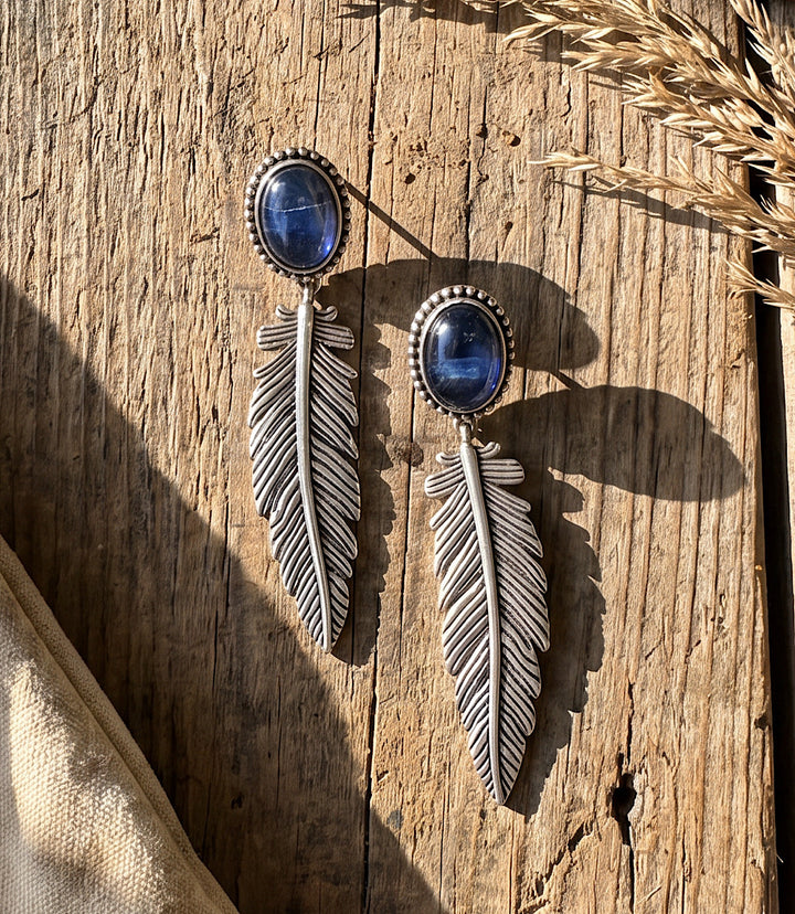 Embellished Feather Earrings