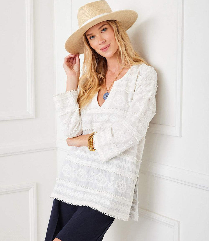 3/4 Sleeve Embroidered Tunic