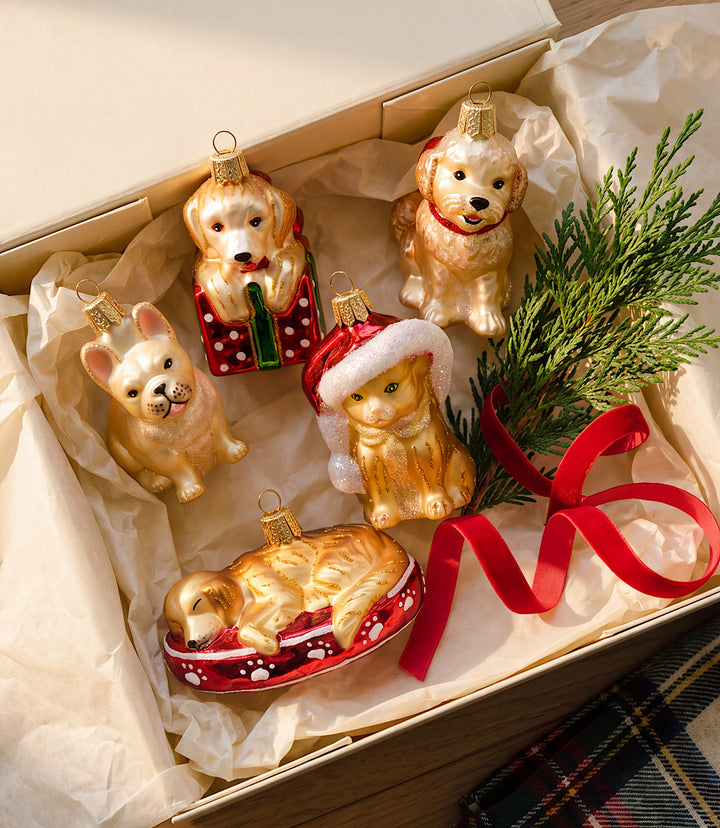 Cockapoo Puppy Glass Ornament