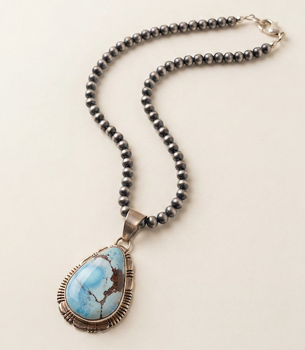 Vintage Golden Hill Turquoise Pendant Necklace