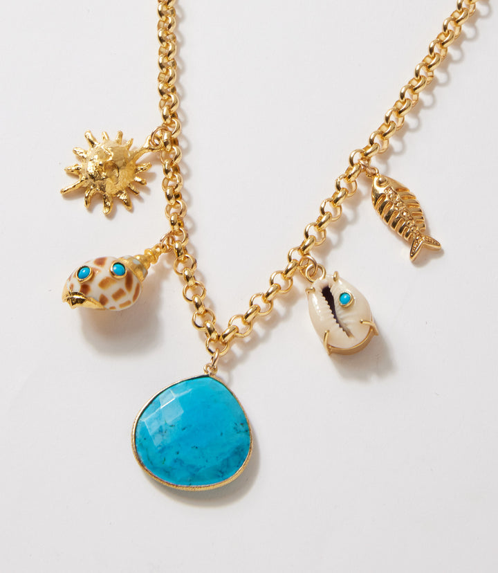 Turquoise Sea Charm Necklace