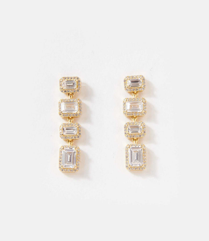 Triple Crystal Earrings