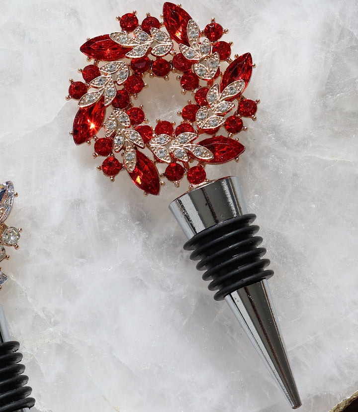 Jeweled Wreath Bottle Stopper