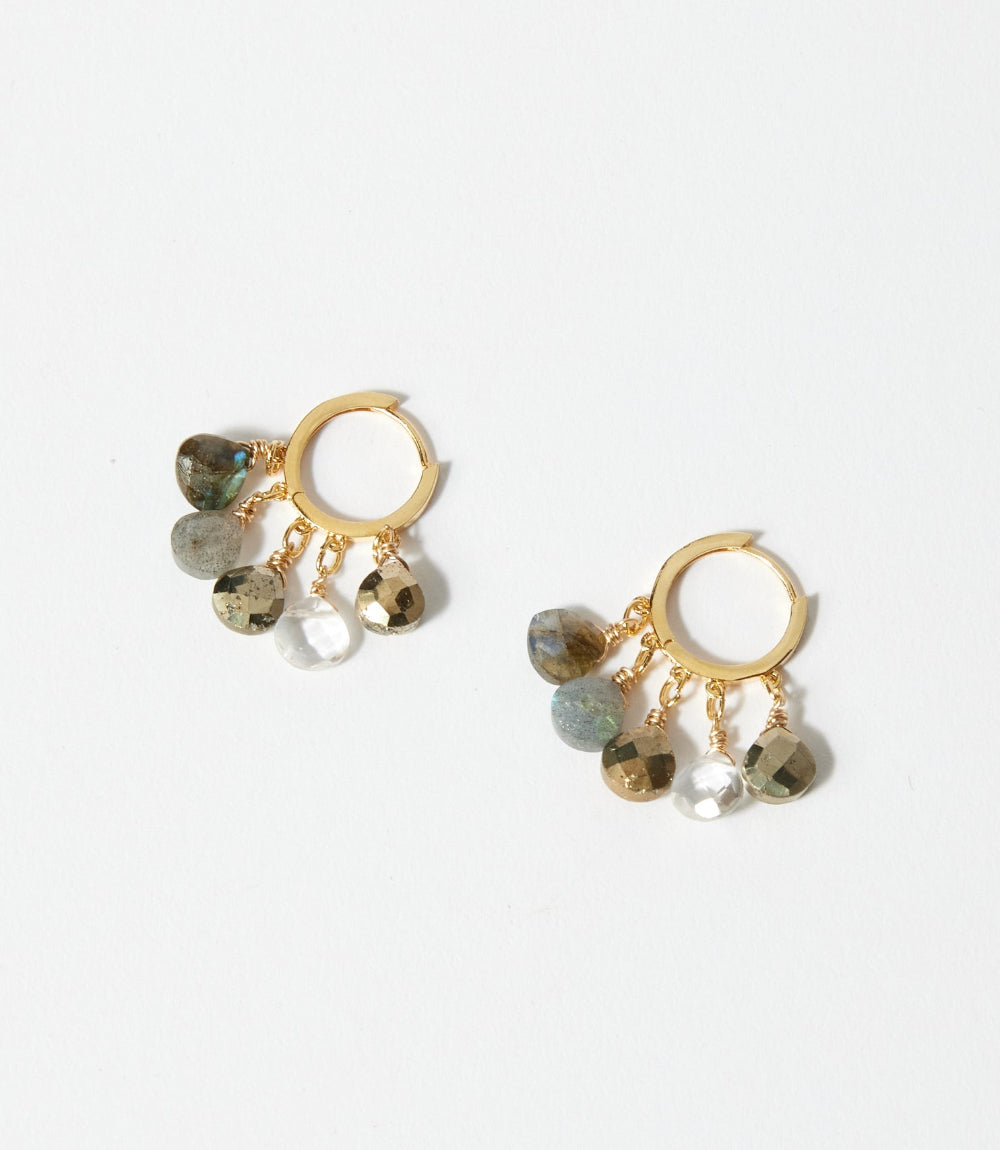 Gemstone Huggie Earrings